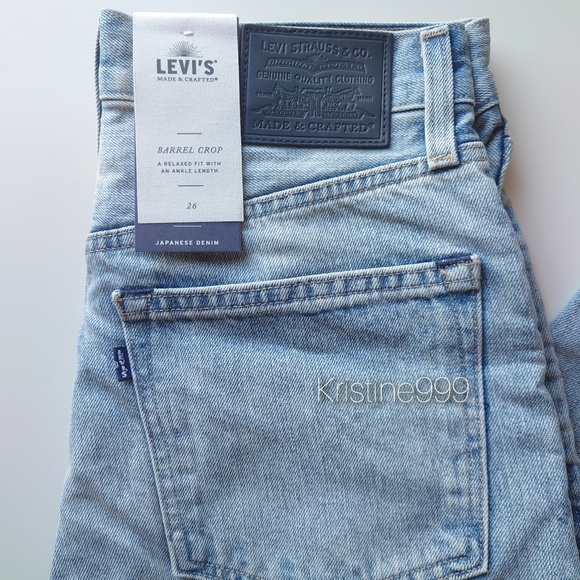 Levi's® Made & Crafted Japanese Denim Barrel Wide Leg Jeans in Full Moon NWT - Picture 4 of 6